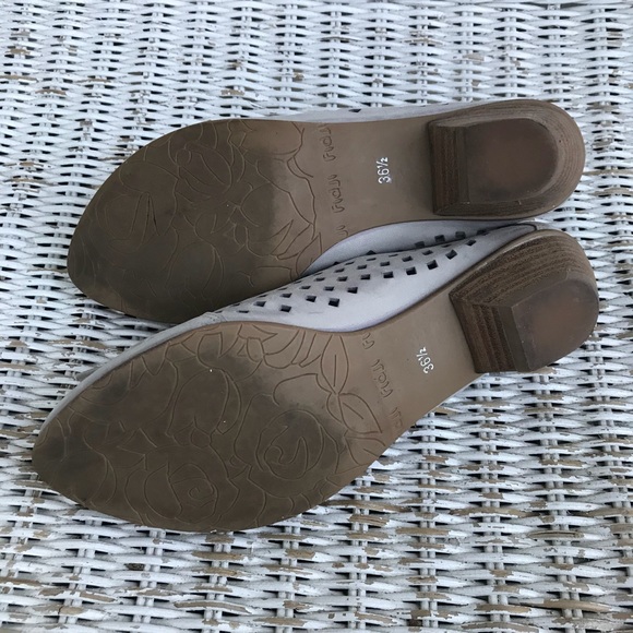 🆕 {Fidji | Anthropologie} Soft Grey Leather Lace-up Oxford Pumps, EUC, Size 6.5 - Picture 6 of 9